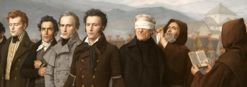 L'esecuzione di Torrijos e dei suoi compagni sulla spiaggia di Malaga - Museo del Prado, Madrid, dettaglio 1
